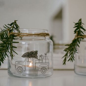 Vase en verre moyen voiture de Noël (UE = 6 pièces) 1