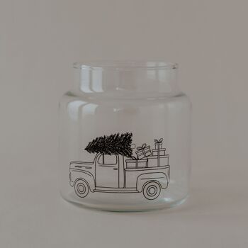 Vase en verre moyen voiture de Noël (UE = 6 pièces) 5