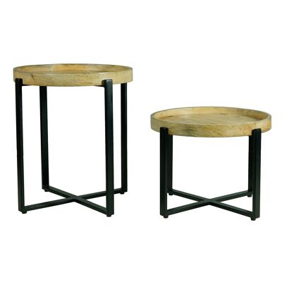 SET 2 TABLES X HANDLE/IRON 42X45CM/24X30CM