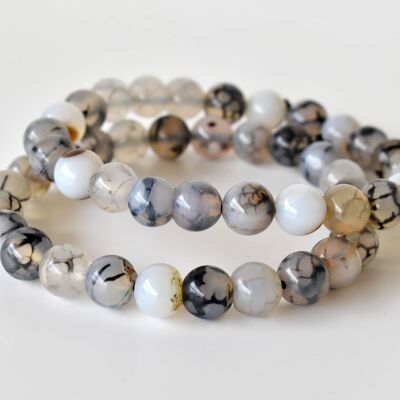 Dragon Vein Agate Bracelet (Courage and Self-Confidence)