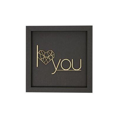 I love you - picture card wooden lettering love