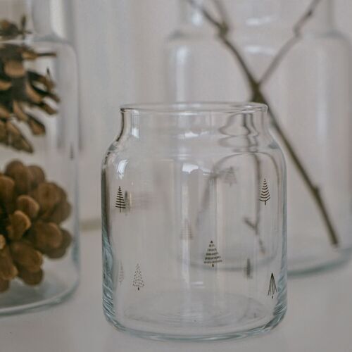Vase aus Glas klein Tannen (VE = 6 Stk)