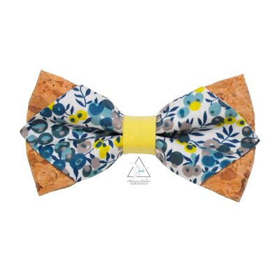 Cork and Fabric Bow Tie - Wiltshire Mimosa Yellow