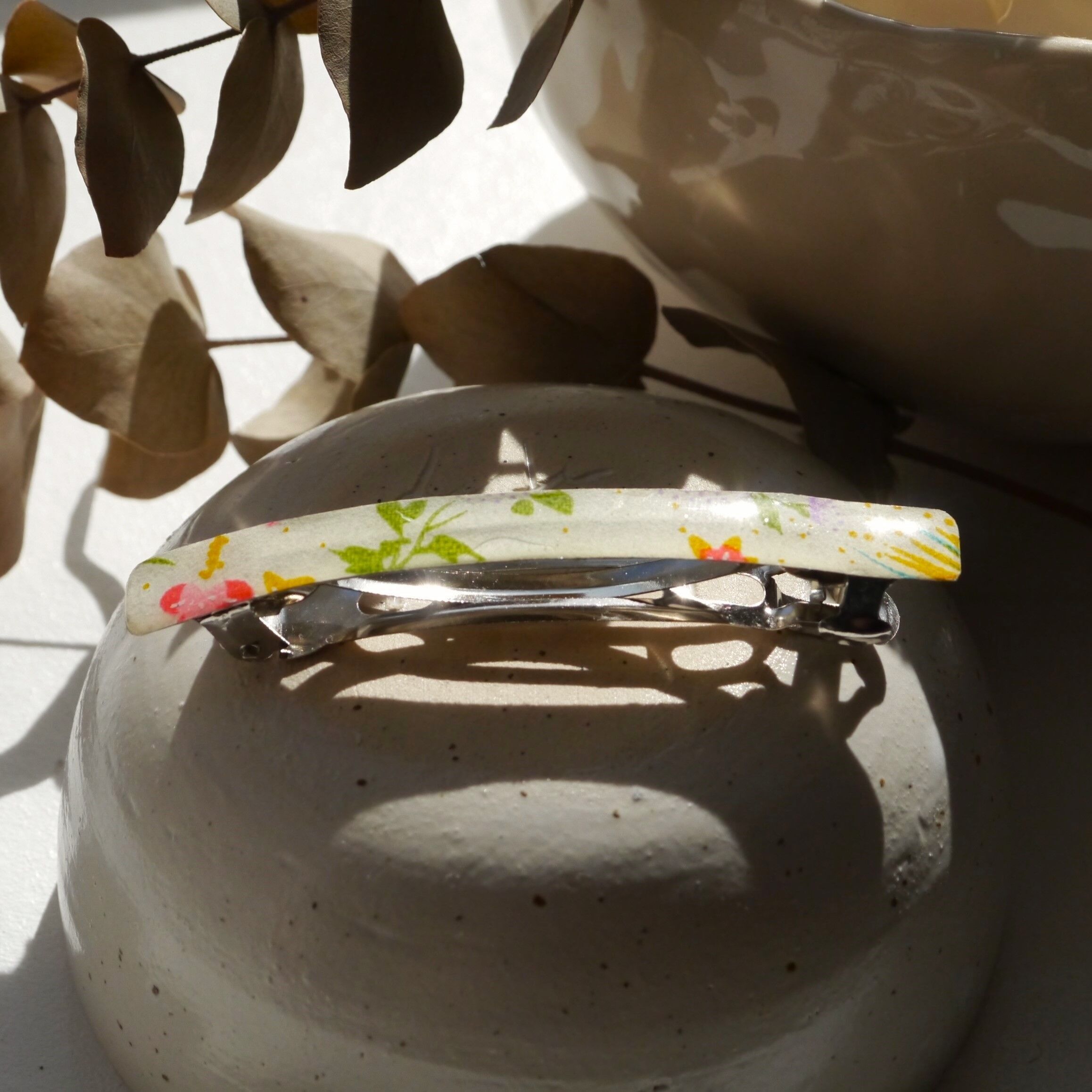 Fermacapelli medio in carta giapponese - Ecru