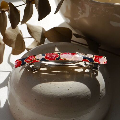 Moyenne barrette à cheveux en papier japonais - Prune