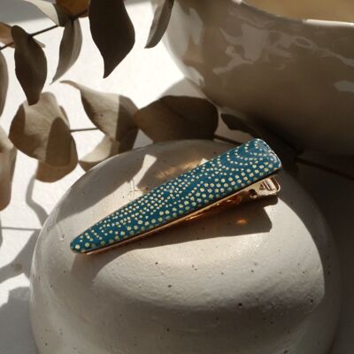 Large Japanese paper hair clip - Duck blue