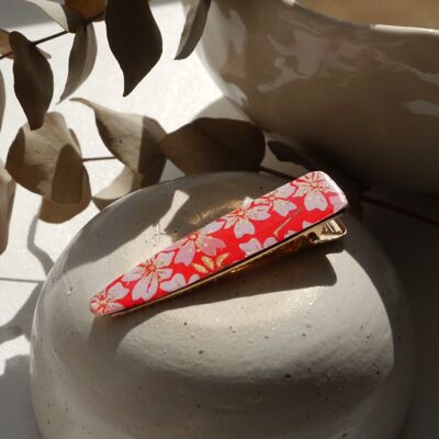 Large Japanese paper hair clip - Red
