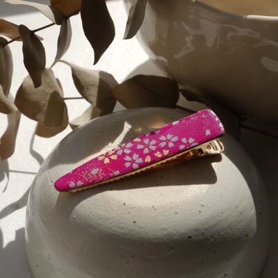 Large Japanese paper hair clip - Violet