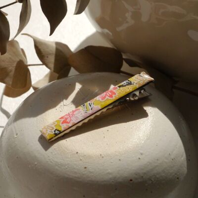 Small Japanese paper hair clip - Yellow