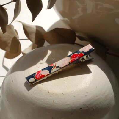 Small Japanese paper hair clip - Plum