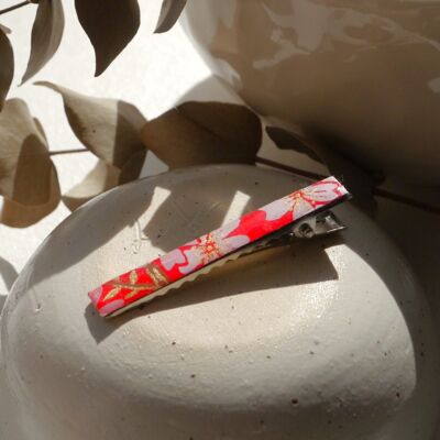 Small Japanese paper hair clip - Red