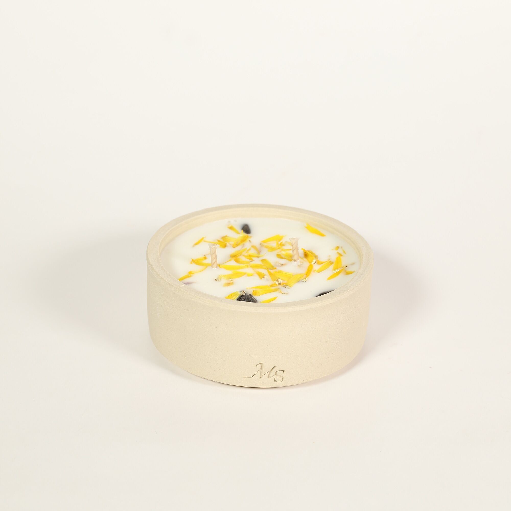 Vela de gres - Pétalos de girasol