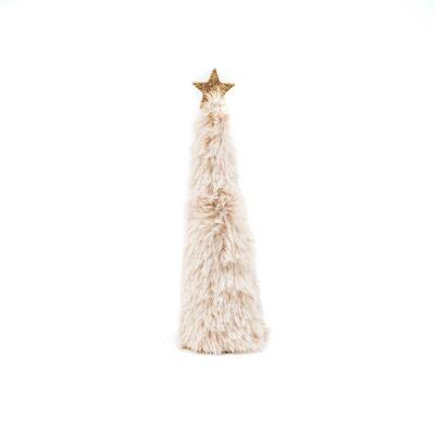 HV Fuzzy Weihnachtsbaum – 4,5 x 4,5 x 17,5 cm – Beige