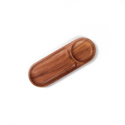 Sommergeschirr - Chip & Dip Tablett - Handgefertigt - Khaya Holz - Umweltfreundlich