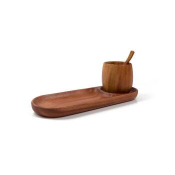 Vaisselle d'été - Chip & Dip Tray - Fait main - Khaya Wood - Eco-friendly 2