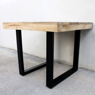 SQUARE WOOD/IRON TABLE 60X60X51CM