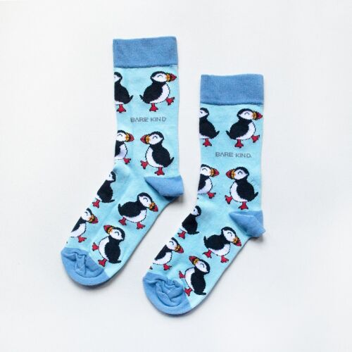 Puffin Socks | Bamboo Socks | Light Blue Socks