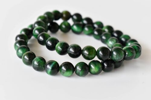 Green Tiger Cats Eye Bracelet (Longevity and Protection )
