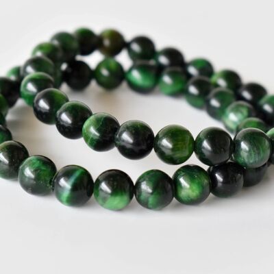 Green Tiger Cats Eye Bracelet (Longevity and Protection )