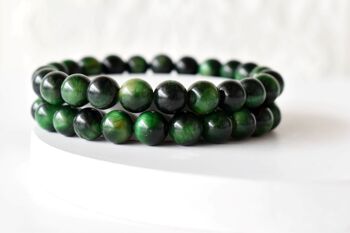 Green Tiger Cats Eye Bracelet (Longevity and Protection ) 2