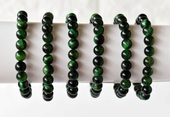 Green Tiger Cats Eye Bracelet (Longevity and Protection ) 4