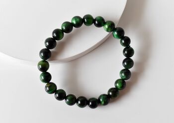 Green Tiger Cats Eye Bracelet (Longevity and Protection ) 6