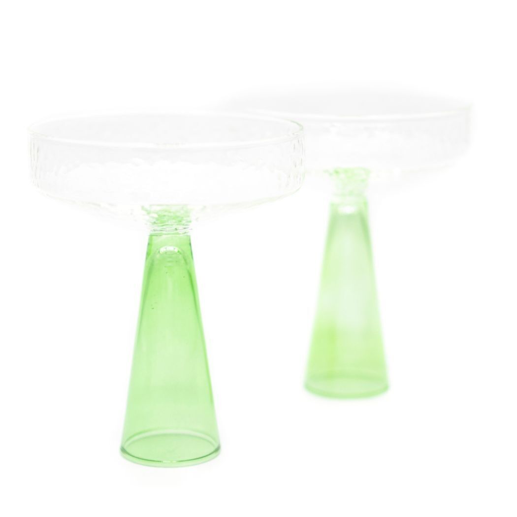 Champagne Coupe Claude | set of 2 | green