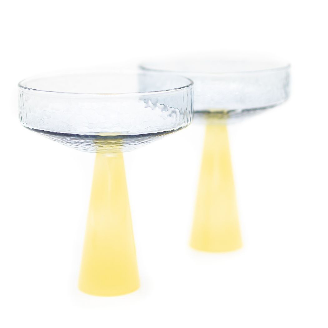 Champagne Coupe Claude | set of 2 | blue/topaz
