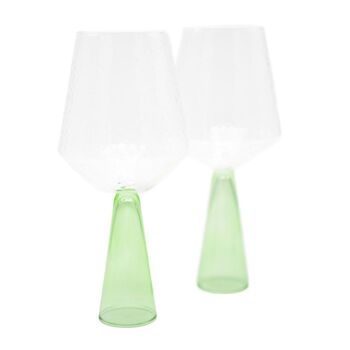 Verre à vin Claude, transparent/vert, lot de 2 2