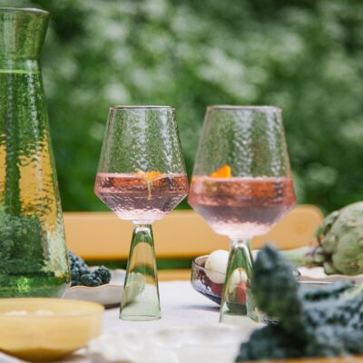 Bicchiere da vino Claude, trasparente/verde, set da 2