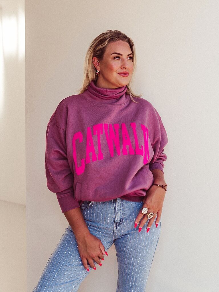 Pink hot sale velvet sweater