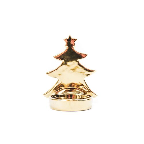 HV Xmas Tree Tealight holder - 7x6x8 cm - Golden