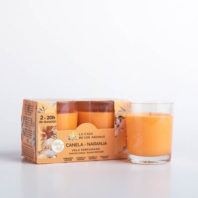 Set 2 velas canela y naranja