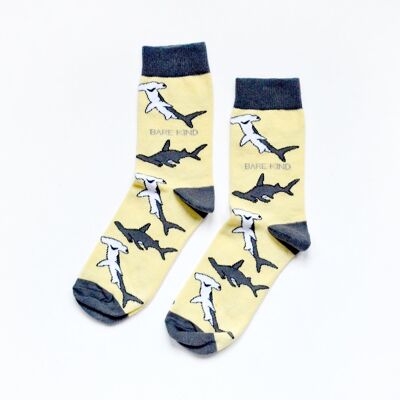 Shark Socks | Bamboo Socks | Pastel Yellow Socks