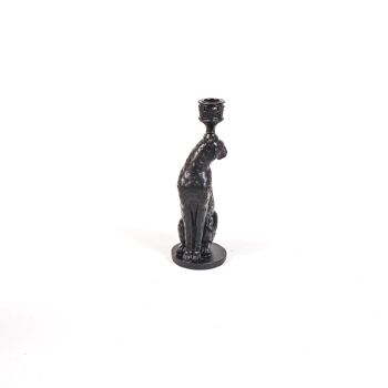 Bougeoir Léopard HV - Noir - 10x10x26 cm 2