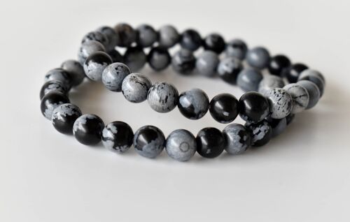 Black Snowflake Obsidian Bracelet (Intuition and Wisdom)