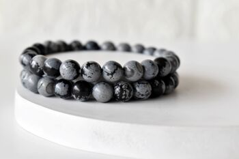 Black Snowflake Obsidian Bracelet (Intuition and Wisdom) 2