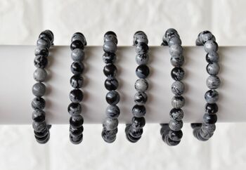 Black Snowflake Obsidian Bracelet (Intuition and Wisdom) 3