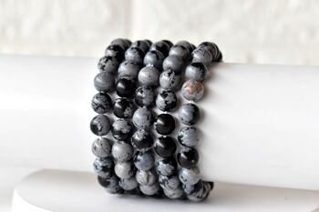 Black Snowflake Obsidian Bracelet (Intuition and Wisdom) 4