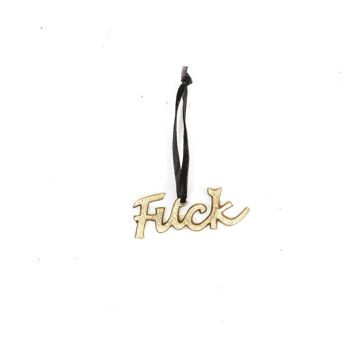 Pendentifs de Noël HV 'FUCK' - Or - 11x5,5cm 5