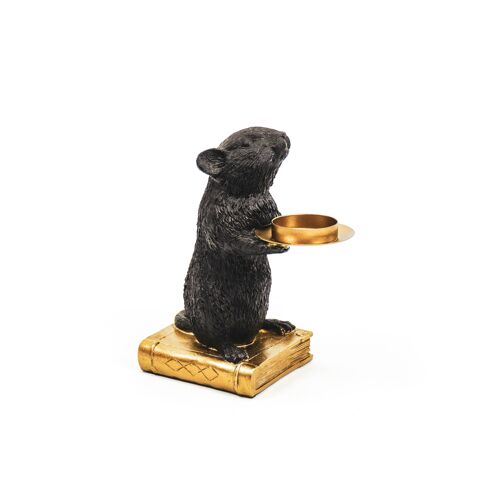 HV Mouse Candleholder Black 8x10x17cm