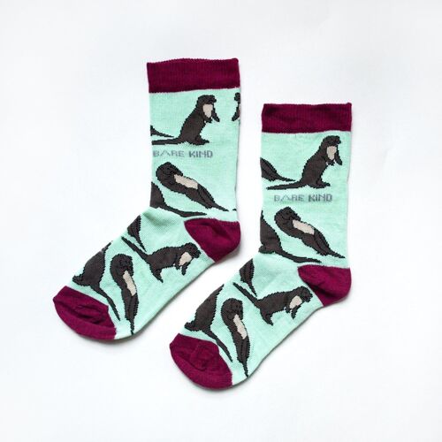 Otter Socks | Child Bamboo Socks | Pastel Green Socks