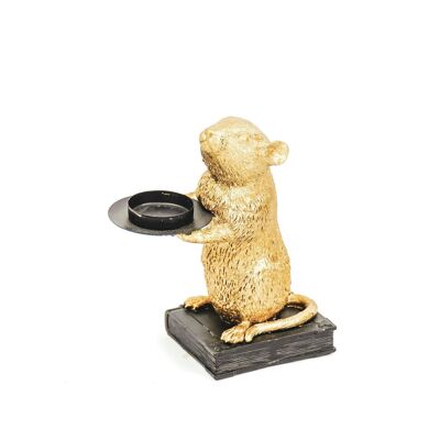 HV Mouse Kerzenhalter Gold 8x10x17 cm
