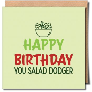 Joyeux anniversaire, carte de vœux Salad Dodger. Carte d’anniversaire coquine. 1