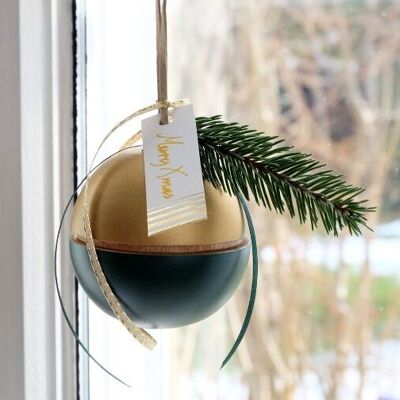 Boules de Noël en bois faites à la main, pendentifs en bois faits à la main, SET - B (Un ensemble de 5 pièces)