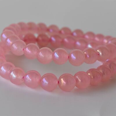 Aura Quartz Rose Quartz Bracelet (Relaxation and Love)