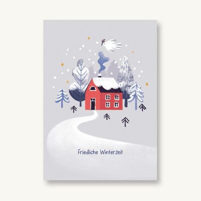Postkarte Winter - Friedliche Winterzeit