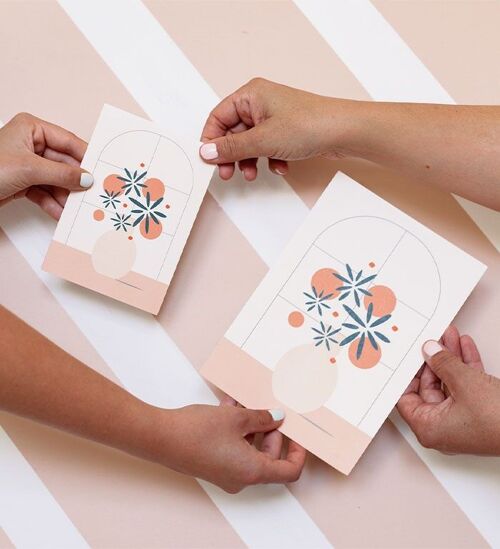 Carte double"bouquet fleuri"