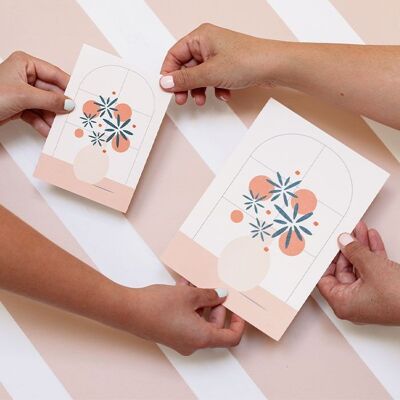Carte double"bouquet fleuri"