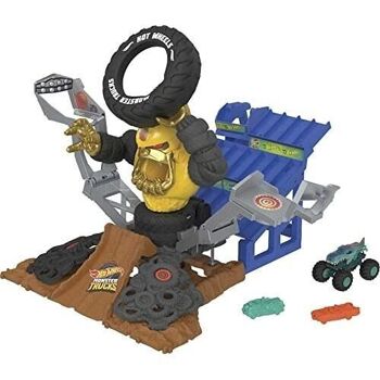 Mattel - HPN71 - Hot Wheels -Monster Truck - Arena  Smashers - Coffret Mega Wrex - Combat contre Gorzilla - Plusieurs façons de combattre -  1